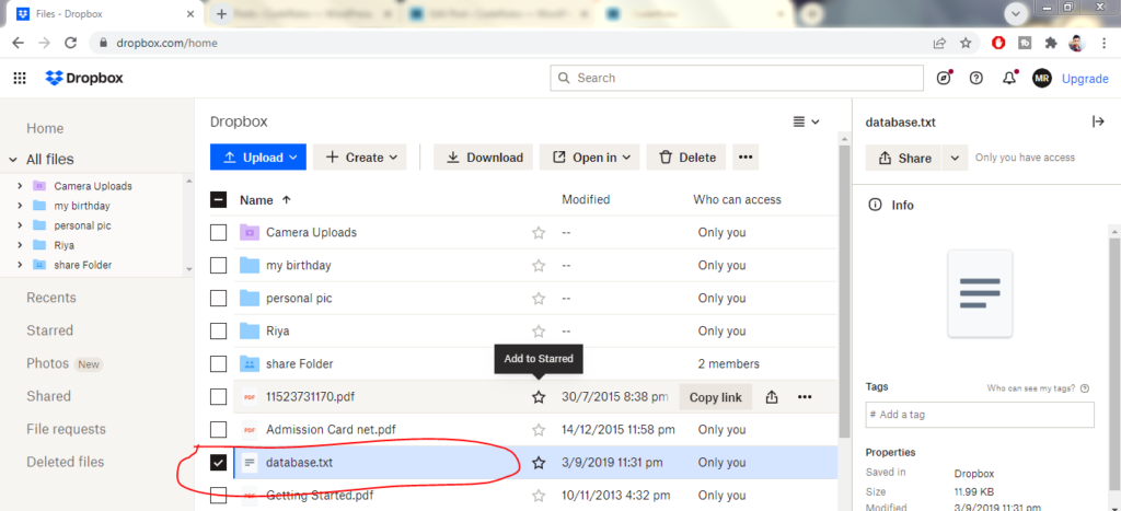 Dropbox Direct Download Link Generator instruction 1